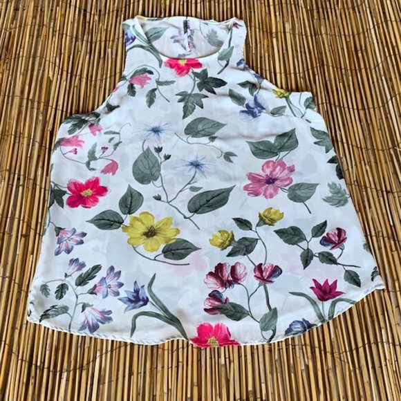 Violet & Claire Vibrant Botanical Halter Shirt L - Picture 9 of 12